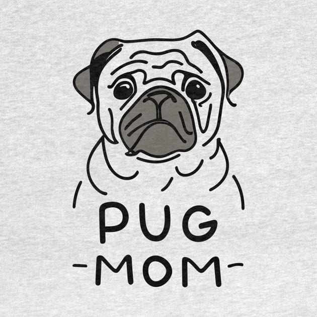 Cute Pug Mom Illustration by ravensart